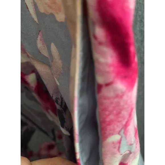 Nine West Floral Sleeveless Sheath Dress Size 8 Blue Grey Pink Purple Pockets - Picture 8 of 10